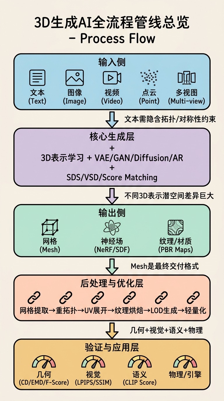 3D生成AI全流程管线总览