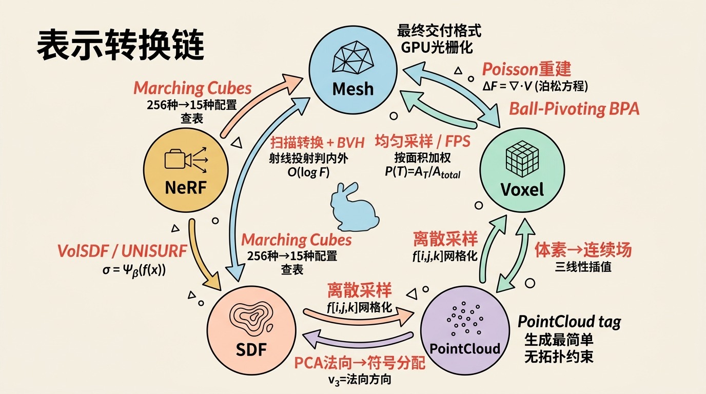 3D表示转换链总览