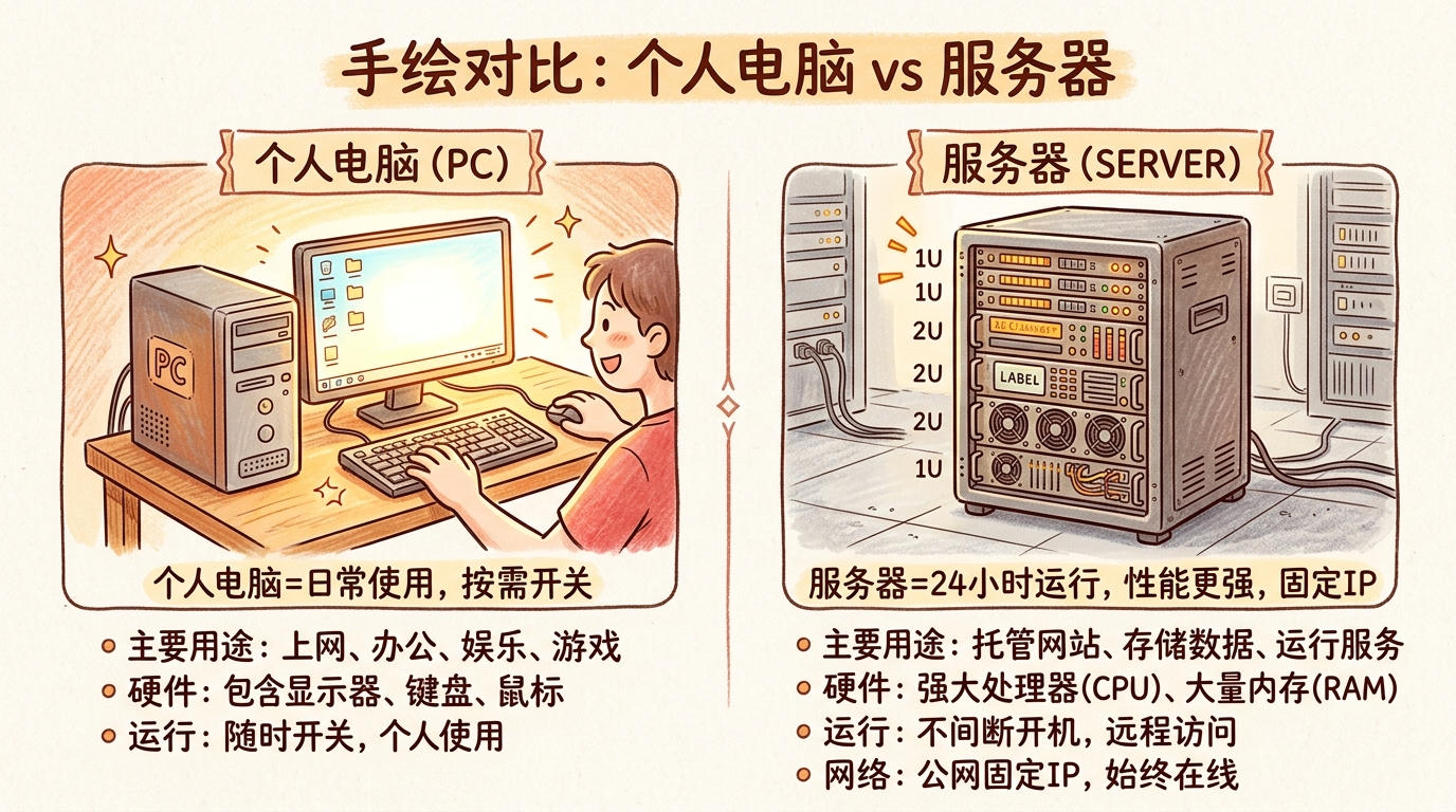 服务器vs个人电脑对比