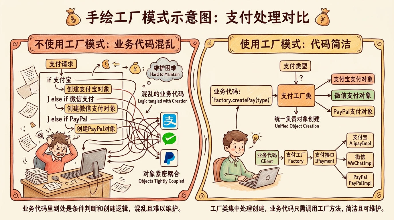 工厂模式原理:统一创建对象
