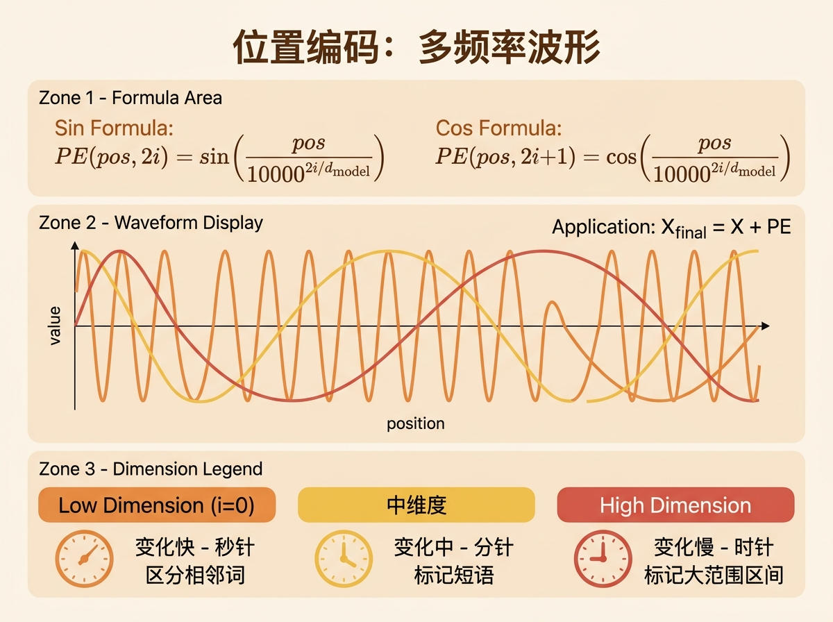 位置编码:多频率波形